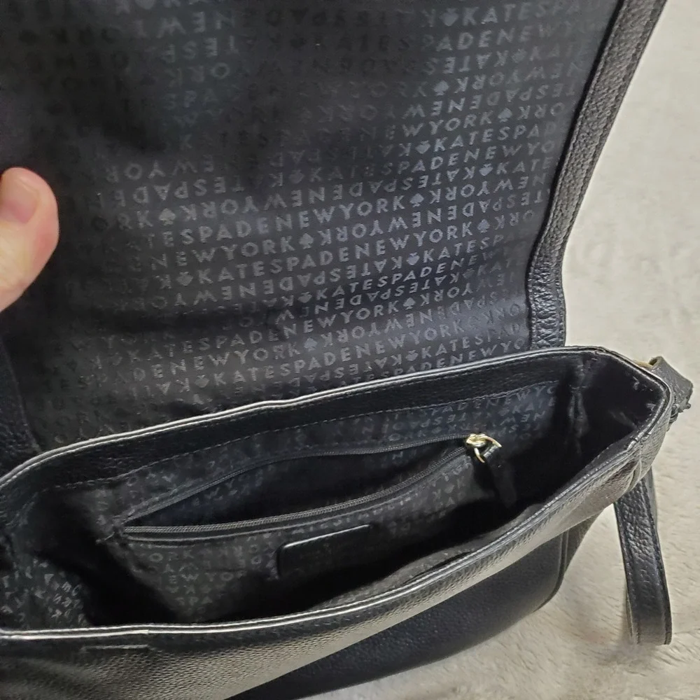 Kate Spade Black Leather Purse Crossbody Bag  Classic Luxury Minimalist Timeless
